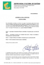 Convocatória para Assembleia Geral Ordinária de 27/11/2024