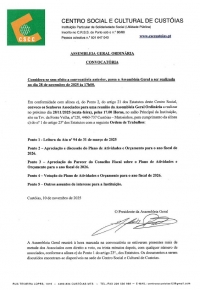 Convocat&oacute;ria para Assembleia Geral Ordin&aacute;ria de 28/11/2025